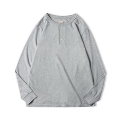MADEN Herren Henley Shirt – 230 g/m² 100 % Baumwolle