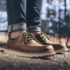 MADEN Men’s Retro Low-Top Leather Boots