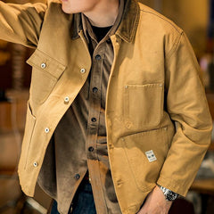 MADEN Retro Schwergewicht Baumwoll Canvas Jacke