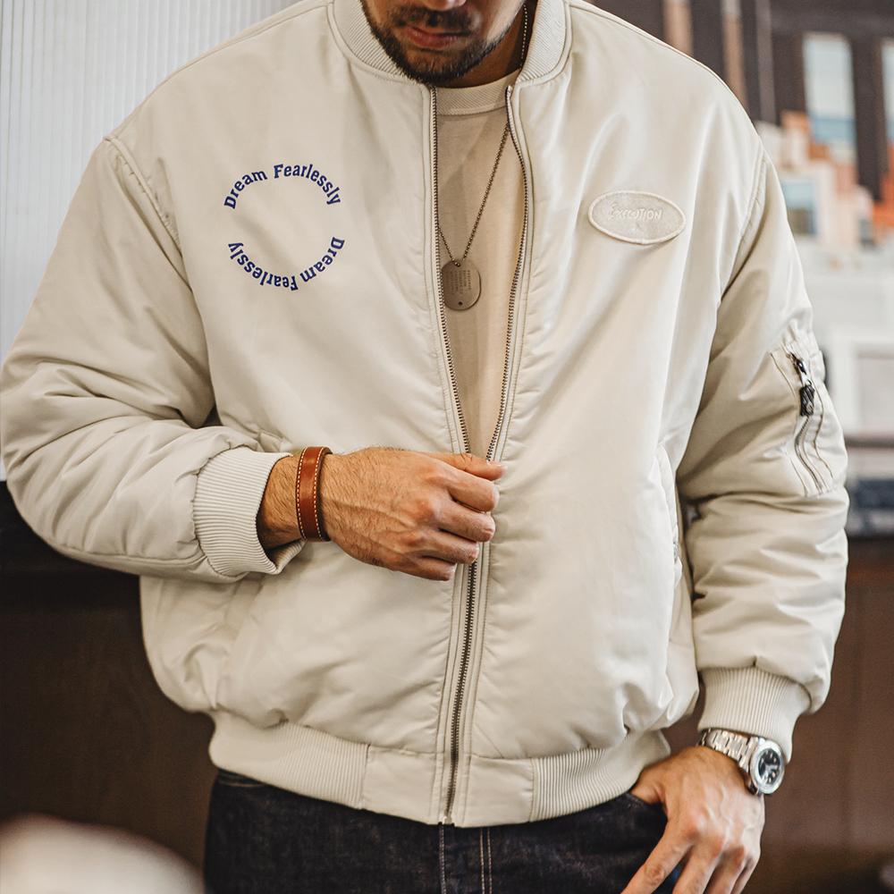 MADEN MA1 White Bomber Jacket