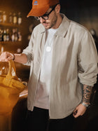 MADEN Men's Linen-Look Old Money Relaxed Coach Jacket thumbnail