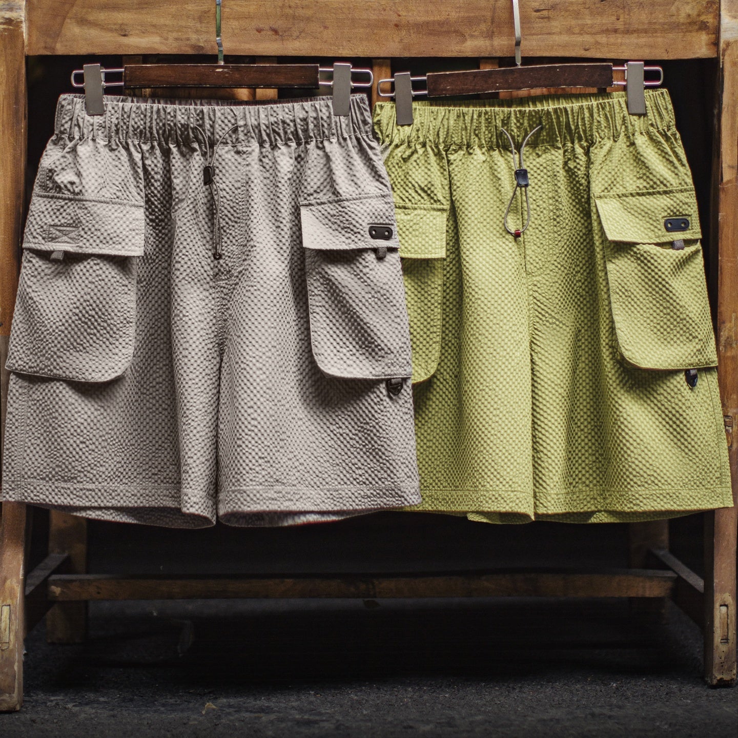 MADEN Seersucker Cargo Pocket Casual Shorts