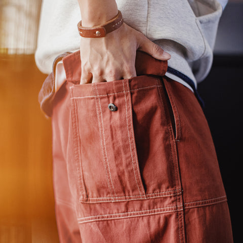 MADEN Contrast-Stitch Cargo Pants