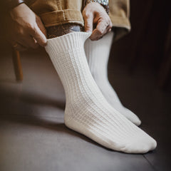 MADEN Waffelstrick Crew-Socken – feuchtigkeitsableitend