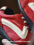 Zapatillas retro de gamuza roja con suela gruesa MADEN thumbnail