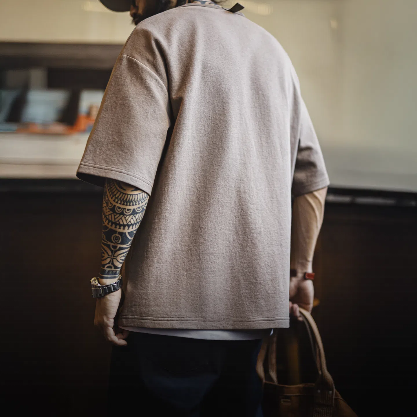 MADEN Vintage Falcon Print Cotton T-shirt