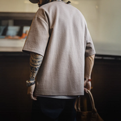 MADEN Vintage Falcon Print Cotton T-shirt