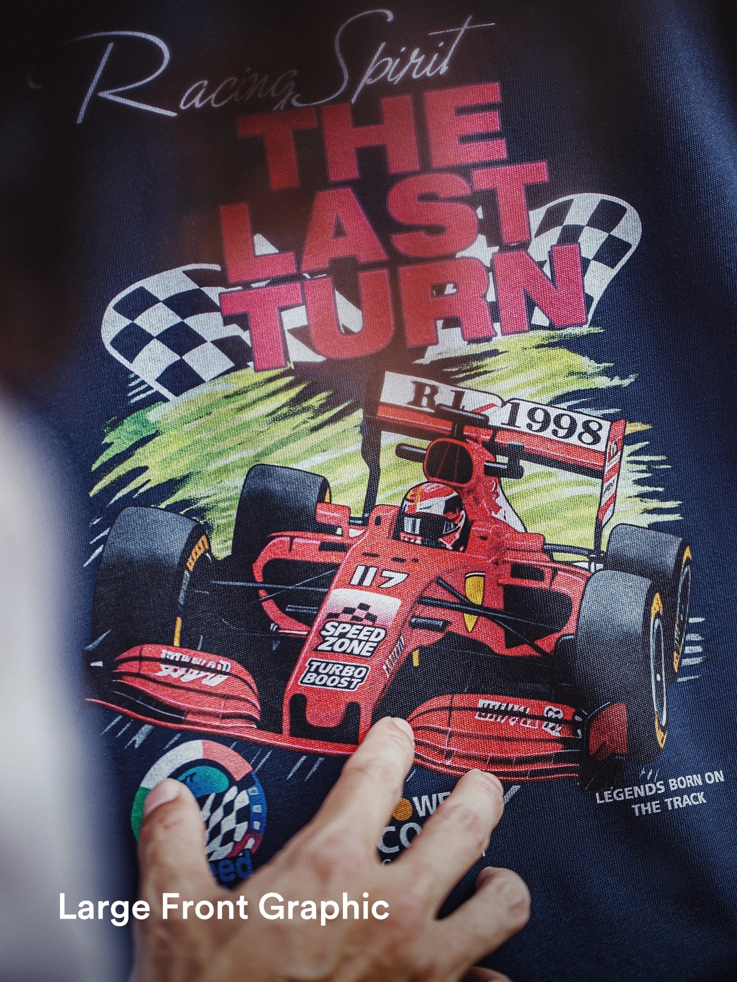 MADEN Men's F1 Racing Print Short-Sleeve T-Shirt