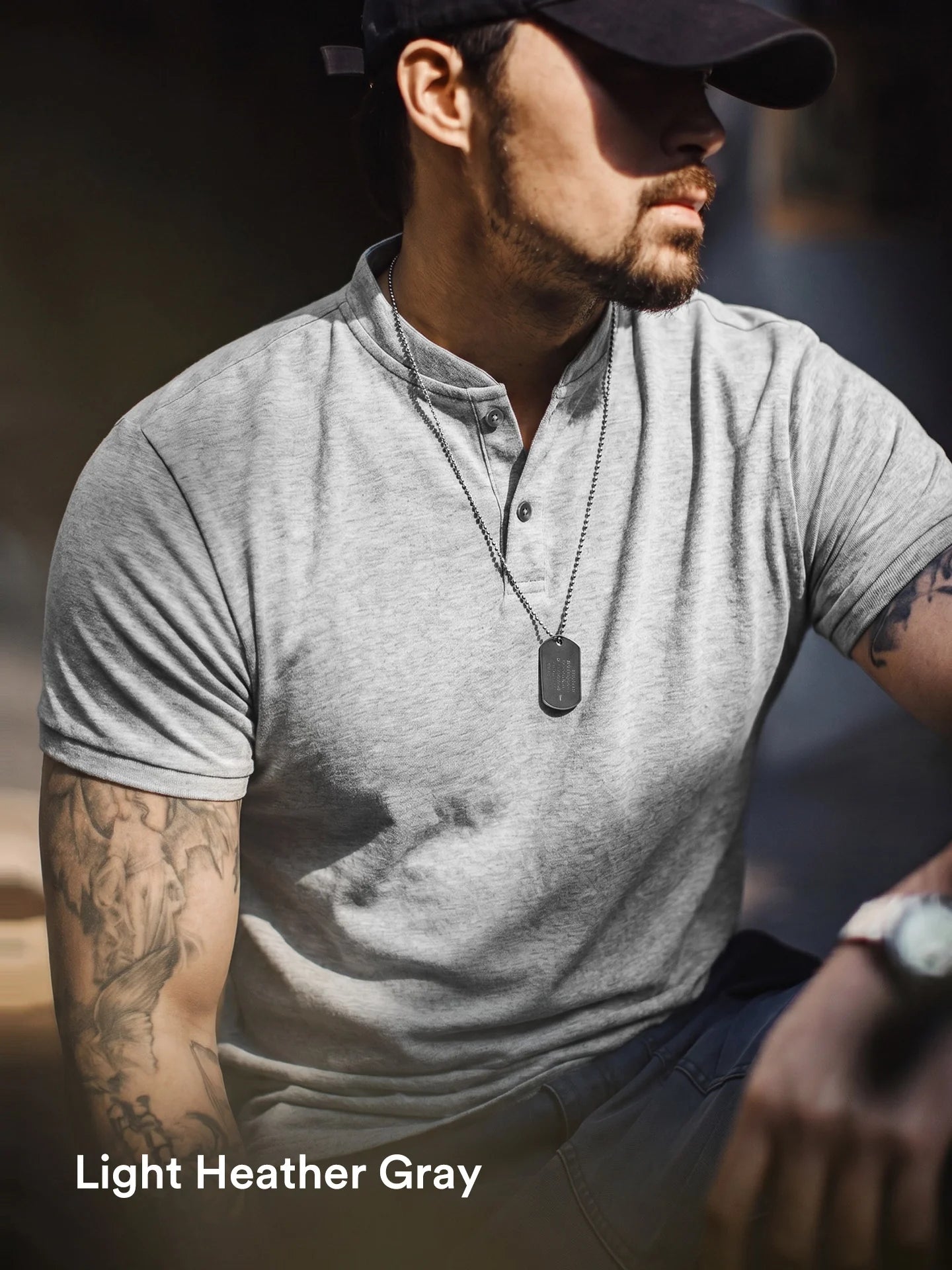 MADEN Men's Quick-Dry Moisture-Wicking Short-Sleeve Henley Shirt