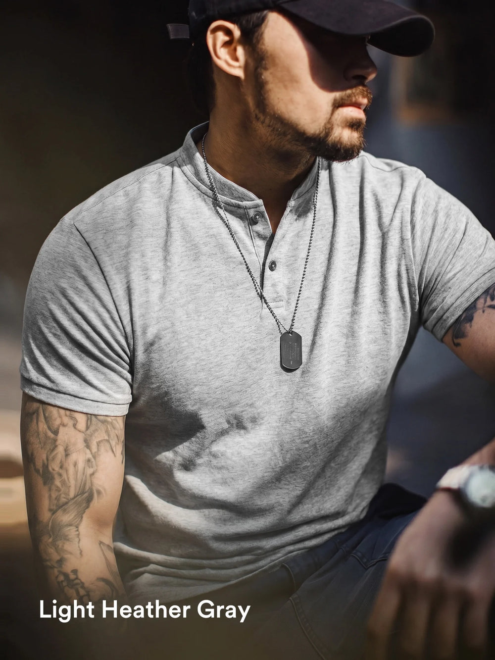 MADEN Men's Quick-Dry Moisture-Wicking Short-Sleeve Henley Shirt