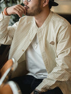 MADEN Stand Collar Striped Shirt – Cotton 100% thumbnail