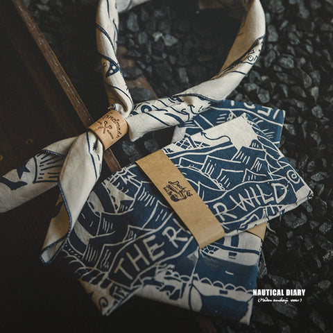 MADEN Anchor-Print Square Scarves