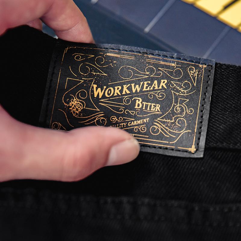 MADEN Herren Schwarze Denim Jeans – 12,8oz