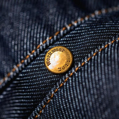 MADEN Herren Baggy Gerade geschnittene Gewaschene Selvedge Denim Jeans