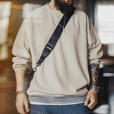 MADEN Retro Sweatshirt Heavyweight Long Sleeve for Fall