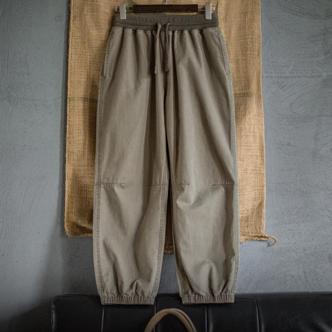 Pantalon de jogging ample pour homme MADEN, en coton lavé, style cargo, avec cordon de serrage, idéal pour un look décontracté streetwear. 