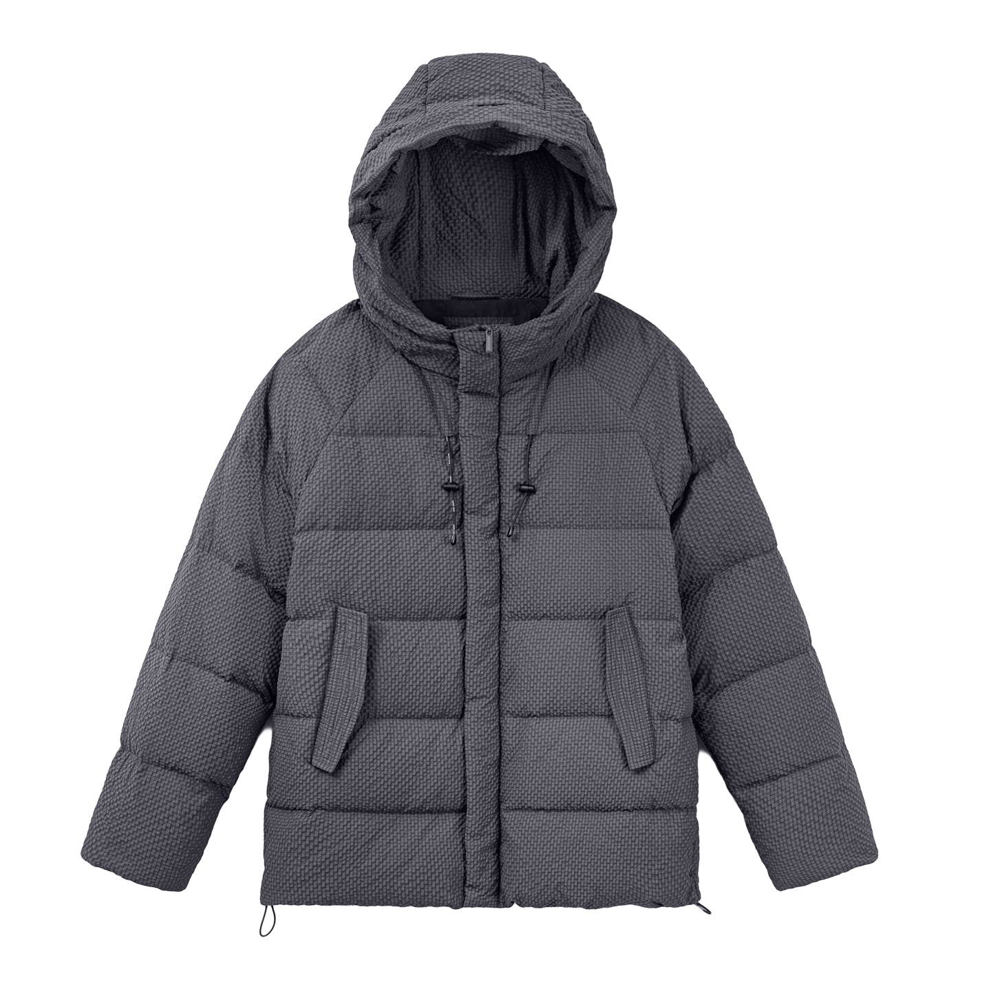 MADEN Seersucker Strukturierte Daunenjacke mit Kapuze