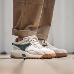 Chaussures de sport basses pour homme MADEN, en daim respirant, polyvalentes et décontractées, style rétro running. 