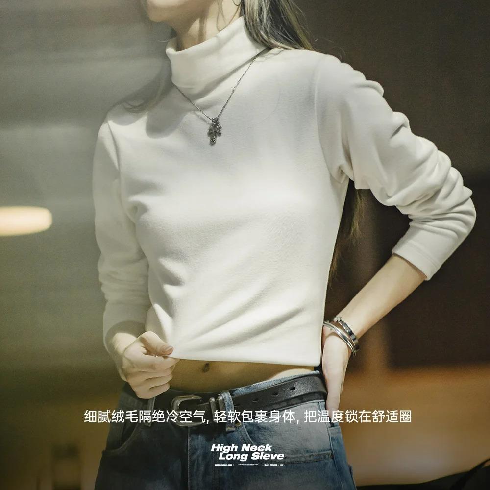 MADEN Damen Gerippter Rollkragenpullover