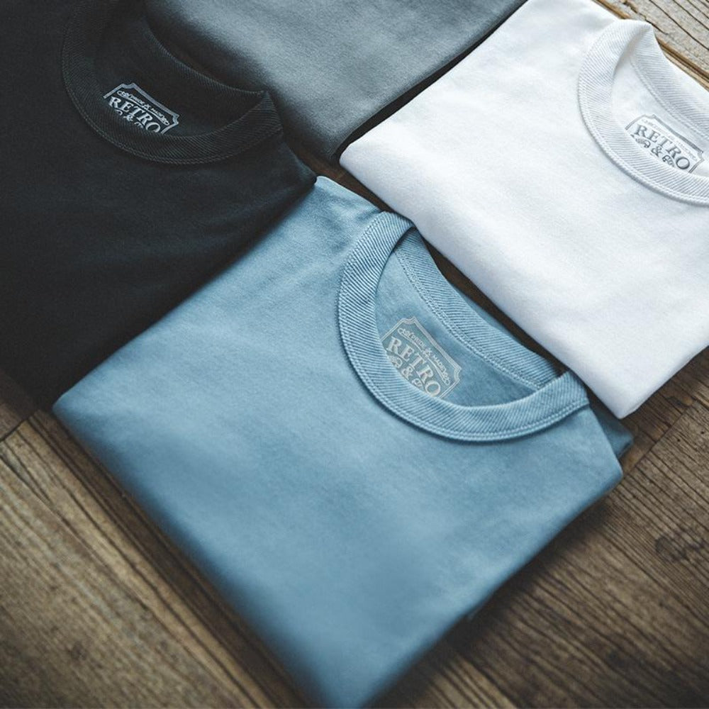 MADEN 300g Unifarbenes T-Shirt – 100 % Baumwolle