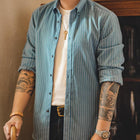 MADEN Men's Brushed Pinstripe Button-Down Shirt thumbnail