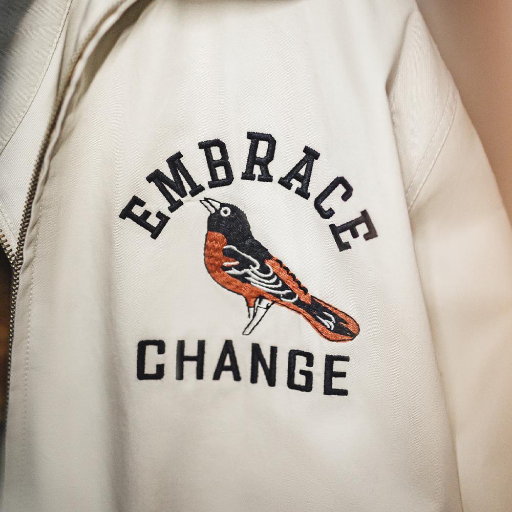 MADEN MADEN Motmot Vogel bestickte lockere Coach-Jacke