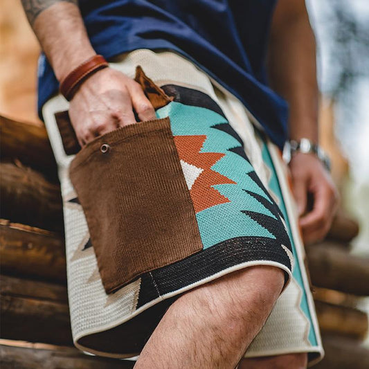 MADEN Navajo Totem gestrickte Strandshorts für Herren