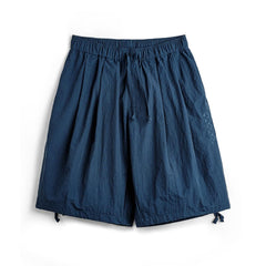MADEN Navajo bestickte, schwere Baumwoll-Shorts mit lockerem Sitz