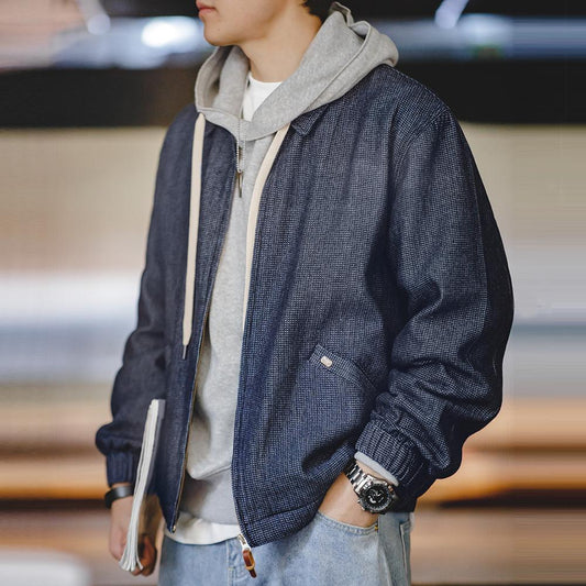 Chaqueta retro de mezclilla estilo cityboy con solapa MADEN