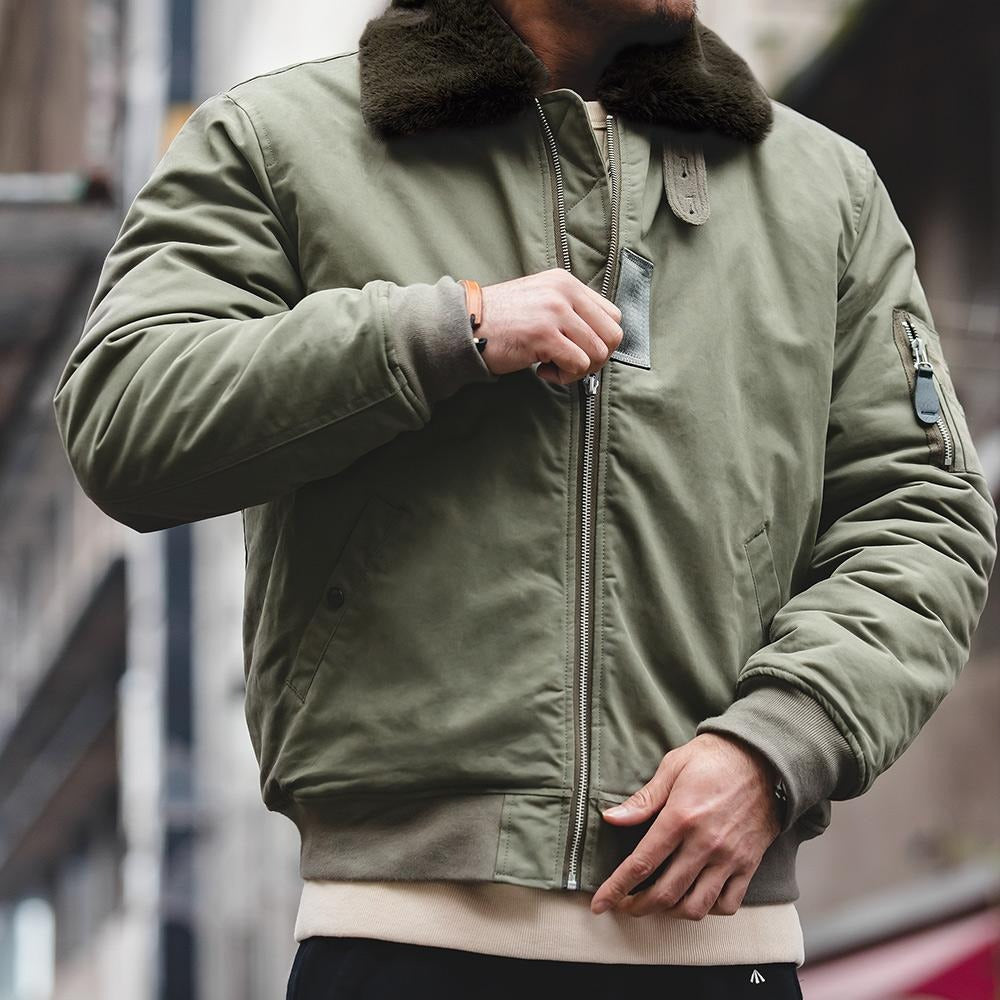MADEN B-15 Bomberjacke – Kunstpelzkragen