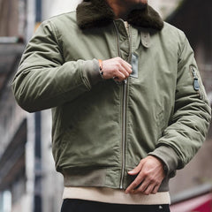 MADEN B-15 Bomberjacke – Kunstpelzkragen