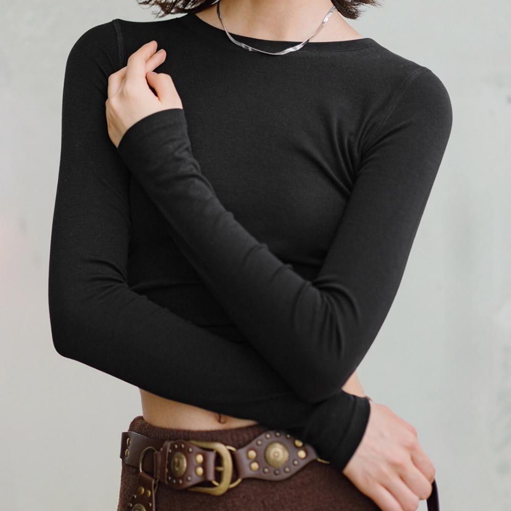 MADEN Knitted Slim Fit Long Sleeve Tee