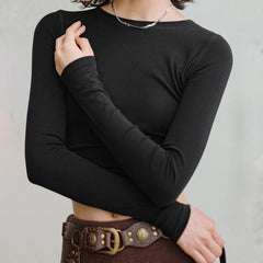 MADEN gestricktes Slim Fit Langarmshirt