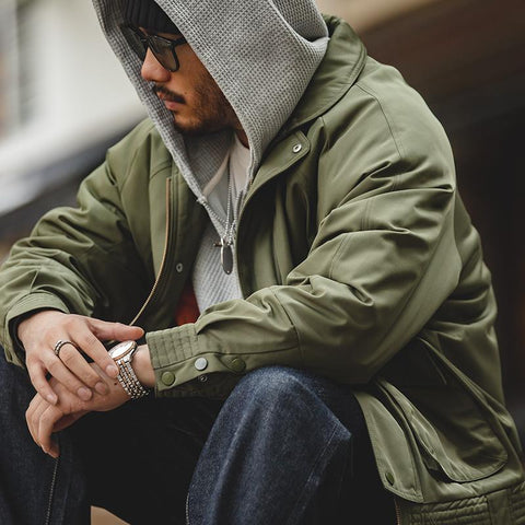 마덴 074 조종사 재킷 두꺼운 따뜻한 패딩 코트 캐주얼 포켓 다용도 남성 아우터 봄버 재킷 브랜드 트렌디 남성복