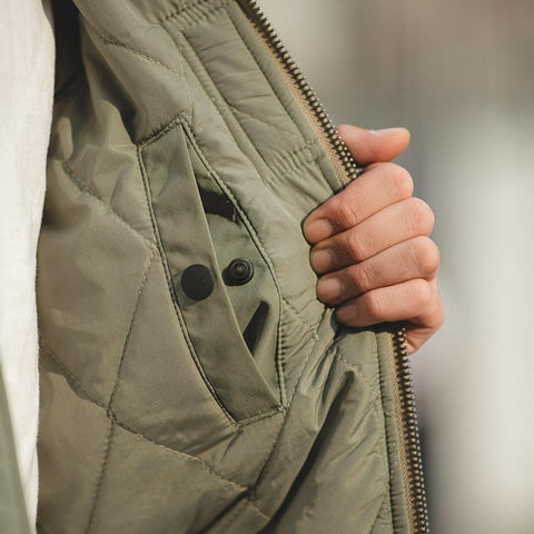 Chaqueta Bombardero MADEN Retro MA1 – Abrigo de Vuelo Grueso Estilo Béisbol con Bolsillo Interior para Hombre