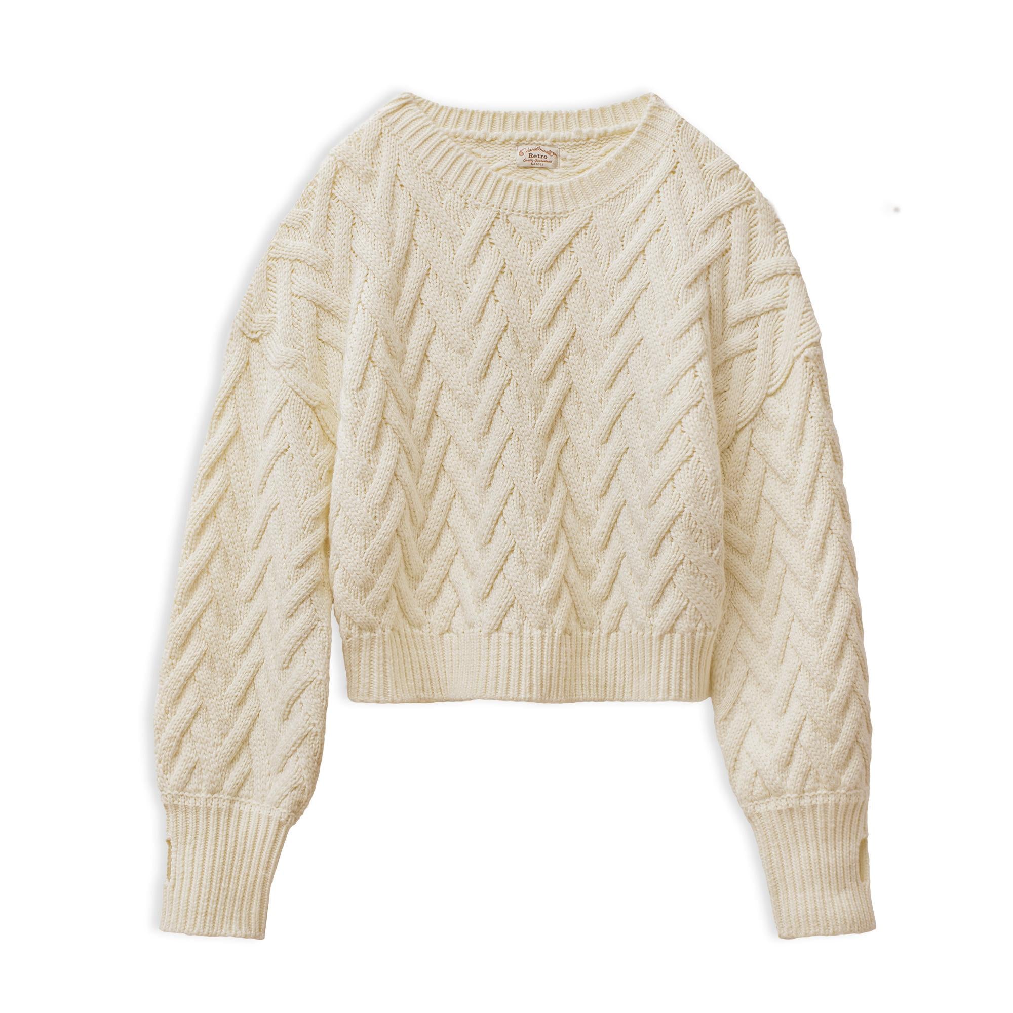 MADEN Damen Zopfstrick Pullover