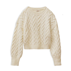 MADEN Damen Zopfstrick Pullover