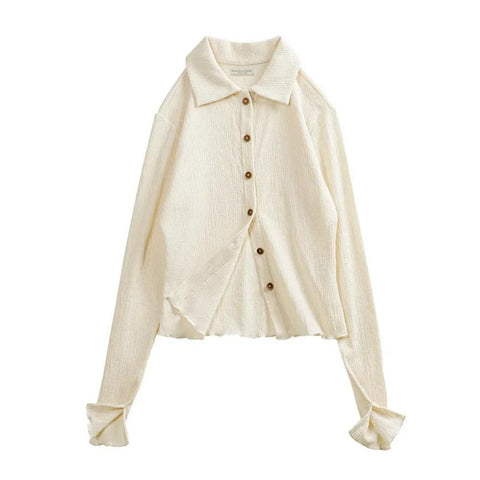 MADEN Women Short Knit Sweater Jacket Irregular Top BM Style Inner Long-sleeved Bottoming Shirt High Elastic Slim Solid Top