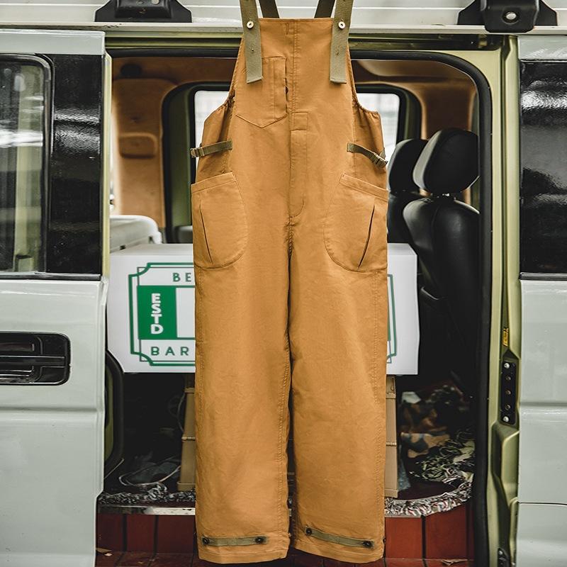 MADEN Men's Loose Fit Multi-Pocket Cotton Cargo Jumpsuit