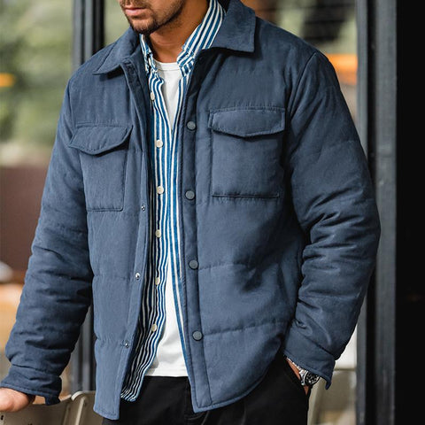 Maden Retro Quilted Jacket - Men's Heavyweight Casual Coat