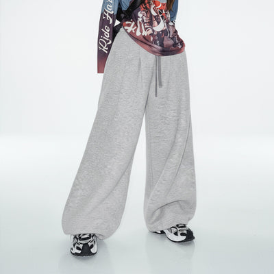 Pantalon de survêtement gris clair pour femme MADEN, taille élastique 