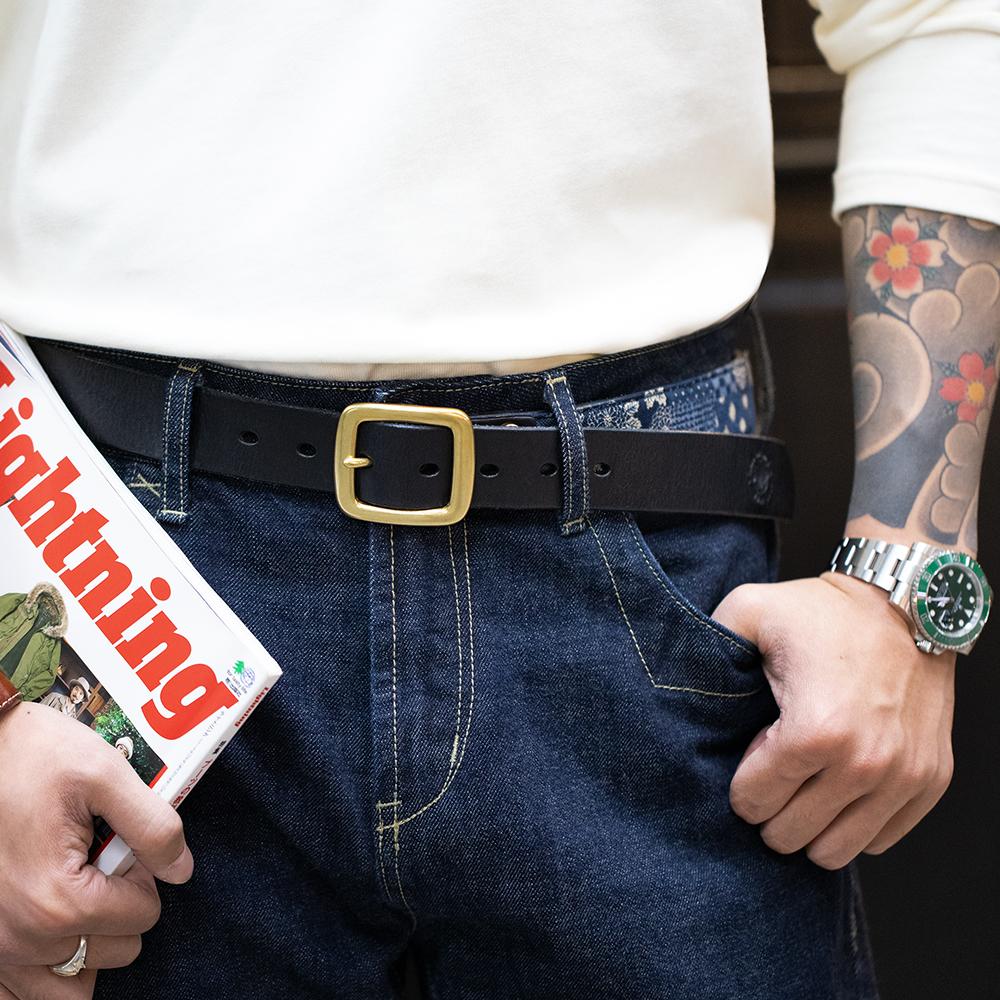 Ceinture en cuir tanné végétal patchwork MADEN 