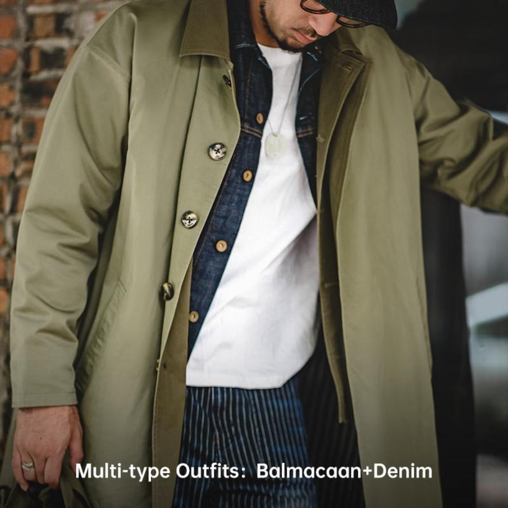 Áo khoác trench coat Balmacaan MADEN