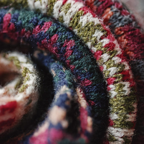 MADEN Fair Isle Knit Scarf & Beanie Set