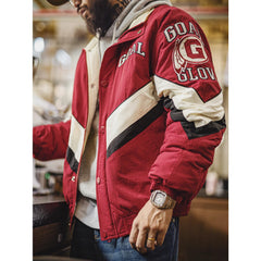 Chaqueta de carreras a bloques de color para hombre MADEN NCAA