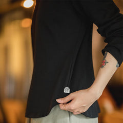 MADEN Damen Langarmshirt – 100% Baumwolle
