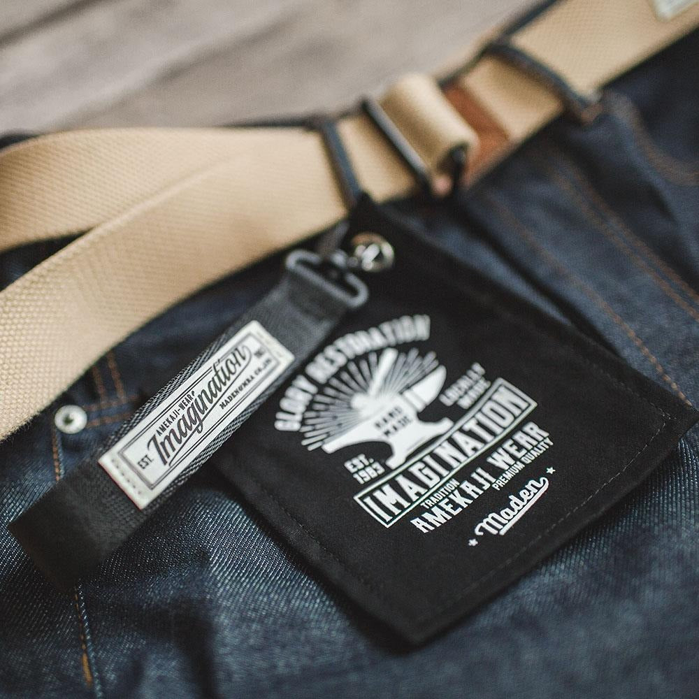 MADEN Retro Nylon Canvas Doppelring Gürtel