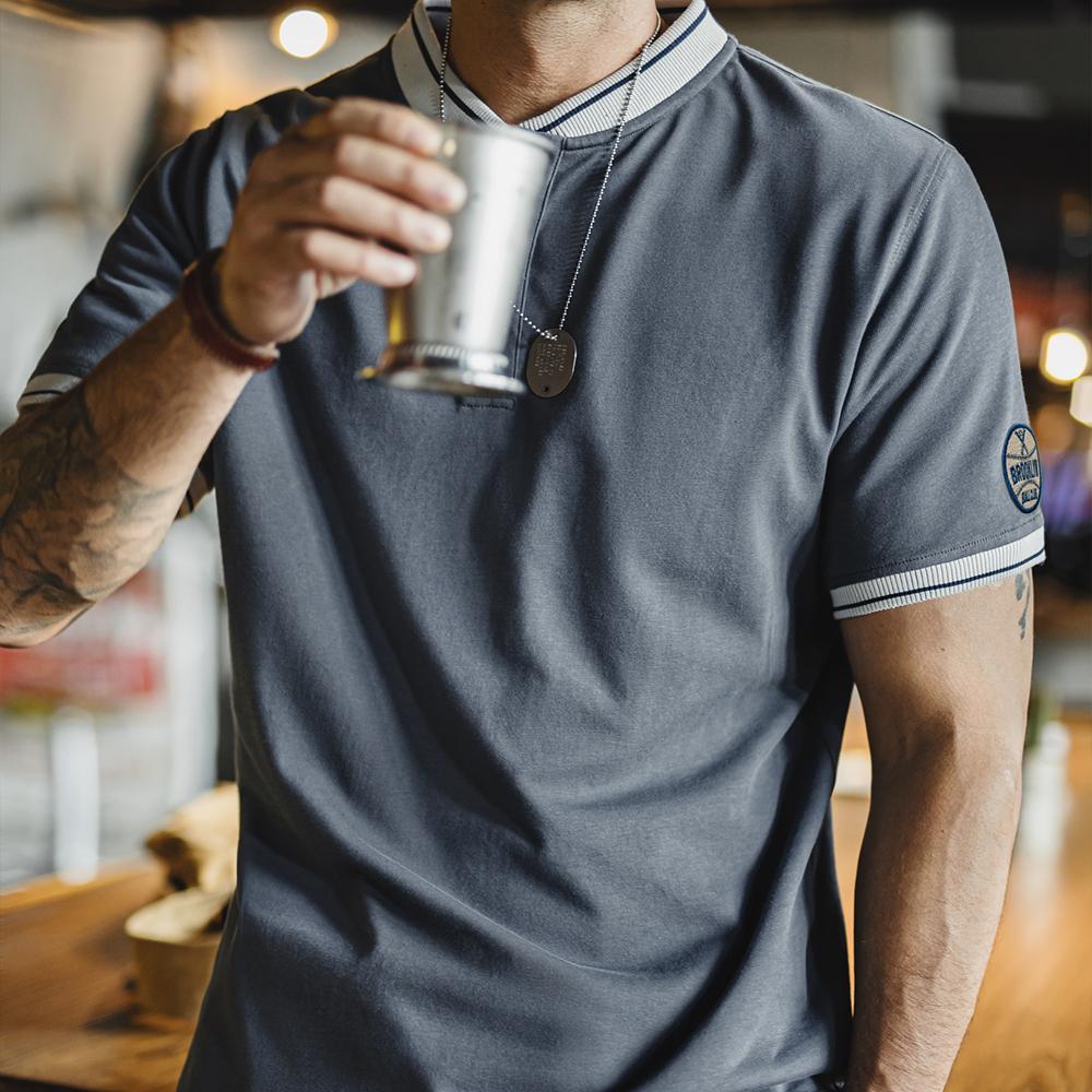 MADEN Baseball Henley T-Shirt - Cotton 100%