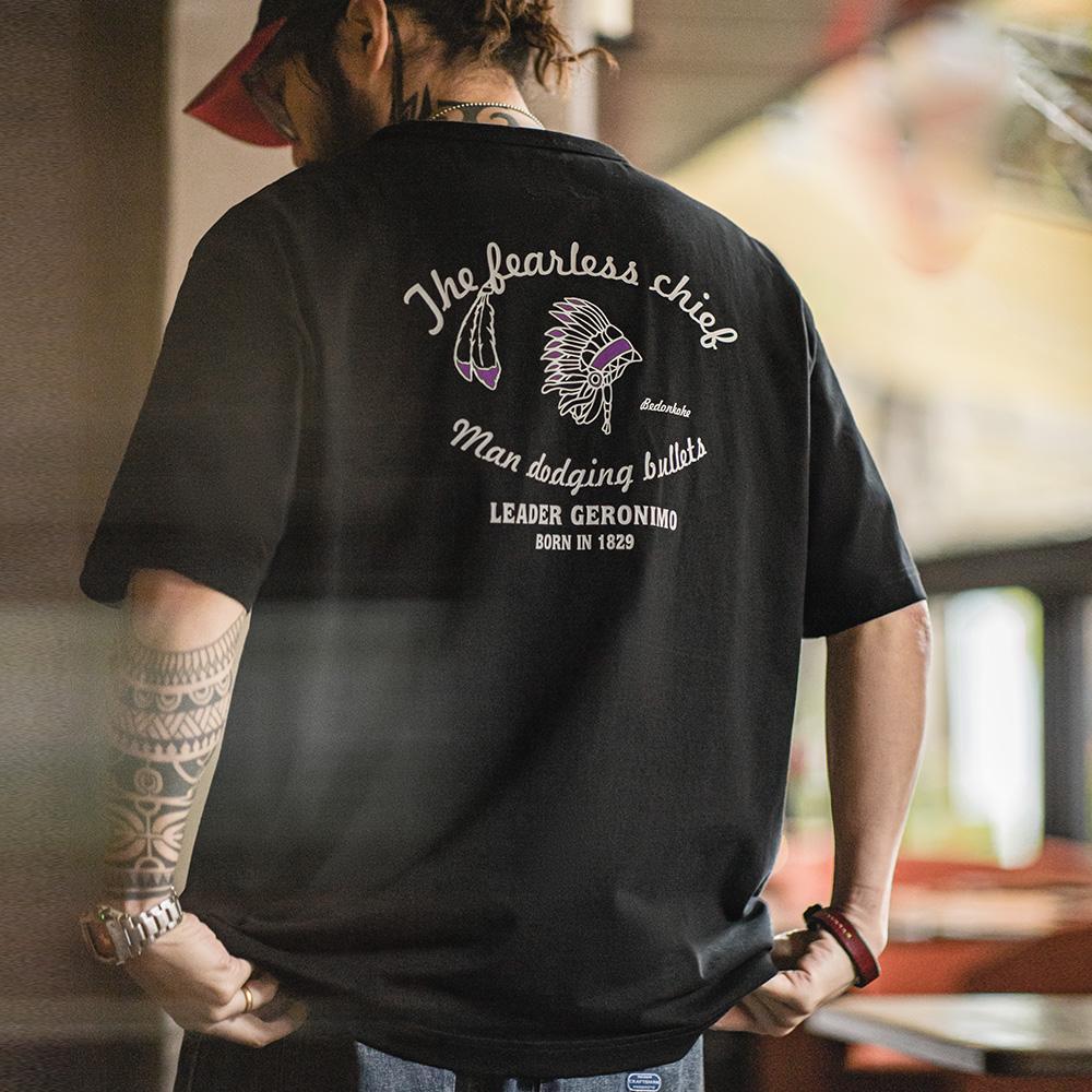 T-shirt homme MADEN à imprimé indien | 100 % coton respirant | Coupe carrée rétro décontractée | Marque COD #cottontee 