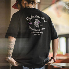 Camiseta con estampado de letras Indian - 100% algodón MADEN